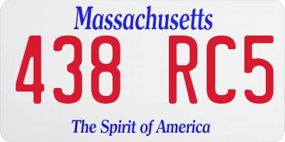 MA license plate 438RC5