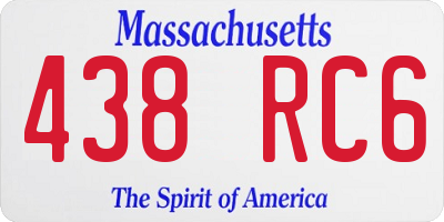 MA license plate 438RC6