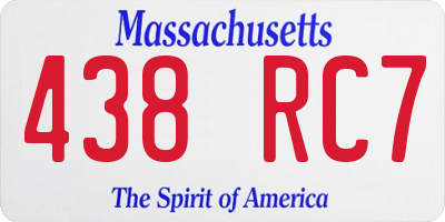 MA license plate 438RC7