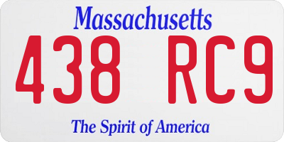 MA license plate 438RC9
