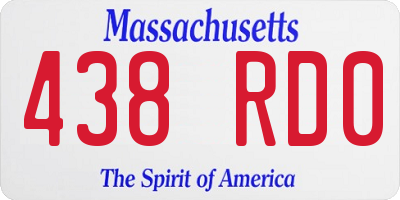 MA license plate 438RD0