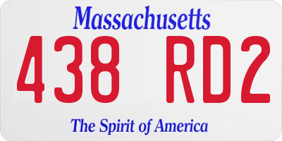 MA license plate 438RD2