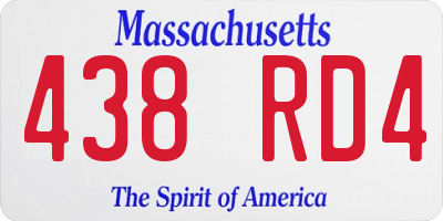 MA license plate 438RD4