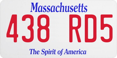 MA license plate 438RD5