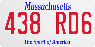 MA license plate 438RD6