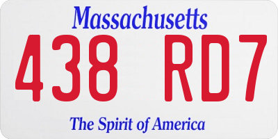 MA license plate 438RD7