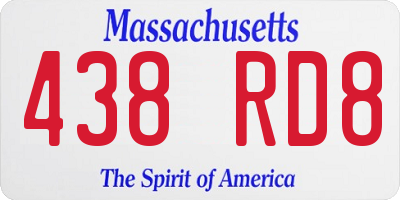 MA license plate 438RD8