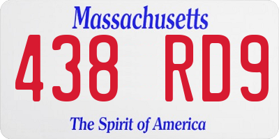 MA license plate 438RD9