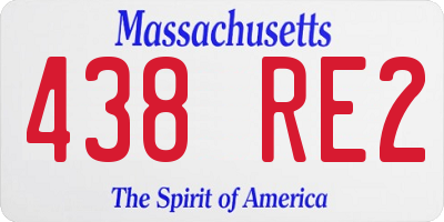 MA license plate 438RE2
