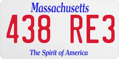 MA license plate 438RE3