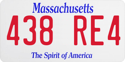 MA license plate 438RE4
