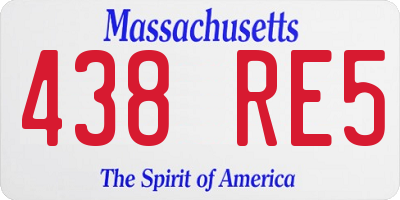 MA license plate 438RE5