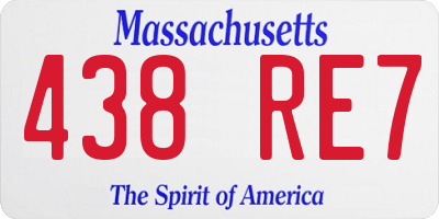 MA license plate 438RE7