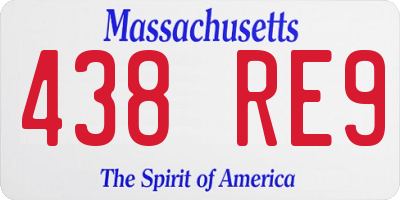 MA license plate 438RE9