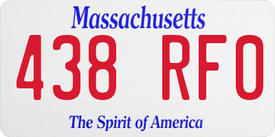 MA license plate 438RF0