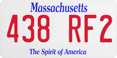 MA license plate 438RF2