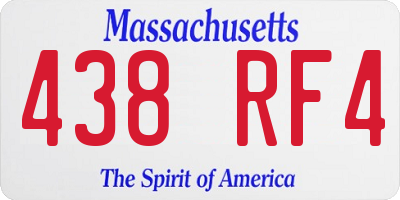 MA license plate 438RF4