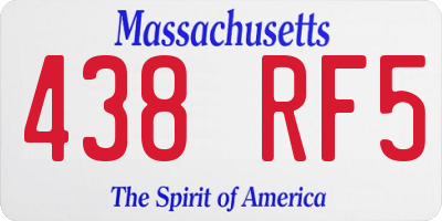 MA license plate 438RF5