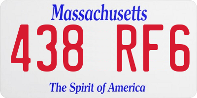 MA license plate 438RF6