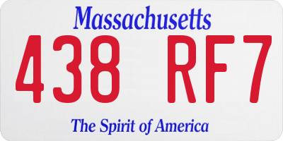 MA license plate 438RF7