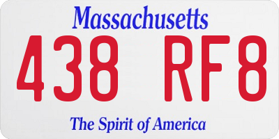 MA license plate 438RF8