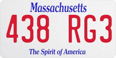 MA license plate 438RG3