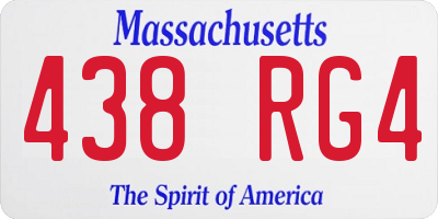 MA license plate 438RG4