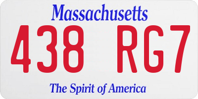 MA license plate 438RG7