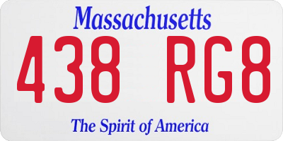 MA license plate 438RG8