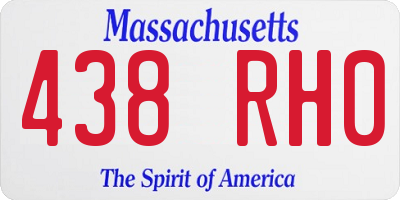 MA license plate 438RH0
