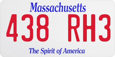 MA license plate 438RH3
