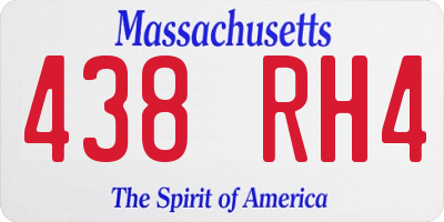 MA license plate 438RH4