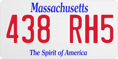 MA license plate 438RH5