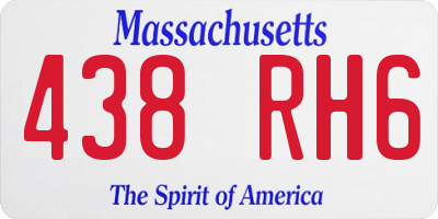 MA license plate 438RH6