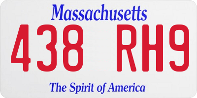 MA license plate 438RH9