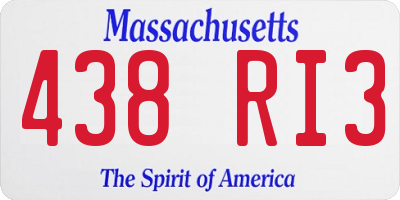 MA license plate 438RI3