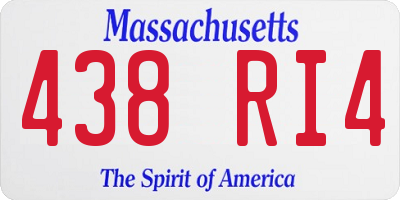 MA license plate 438RI4