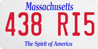 MA license plate 438RI5