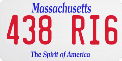 MA license plate 438RI6