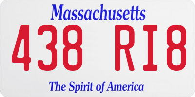 MA license plate 438RI8