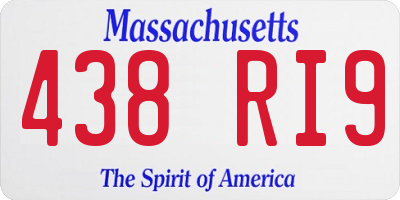 MA license plate 438RI9