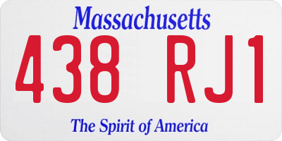 MA license plate 438RJ1