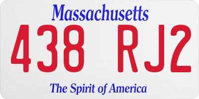 MA license plate 438RJ2