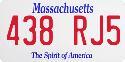 MA license plate 438RJ5