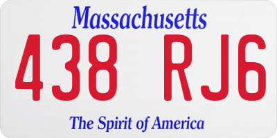 MA license plate 438RJ6
