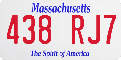 MA license plate 438RJ7
