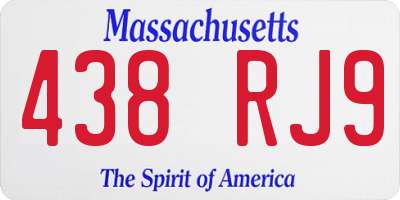 MA license plate 438RJ9