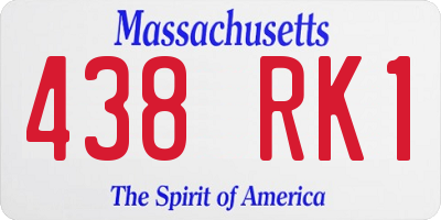 MA license plate 438RK1