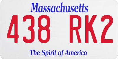 MA license plate 438RK2