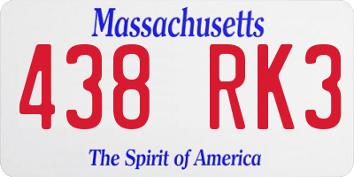 MA license plate 438RK3